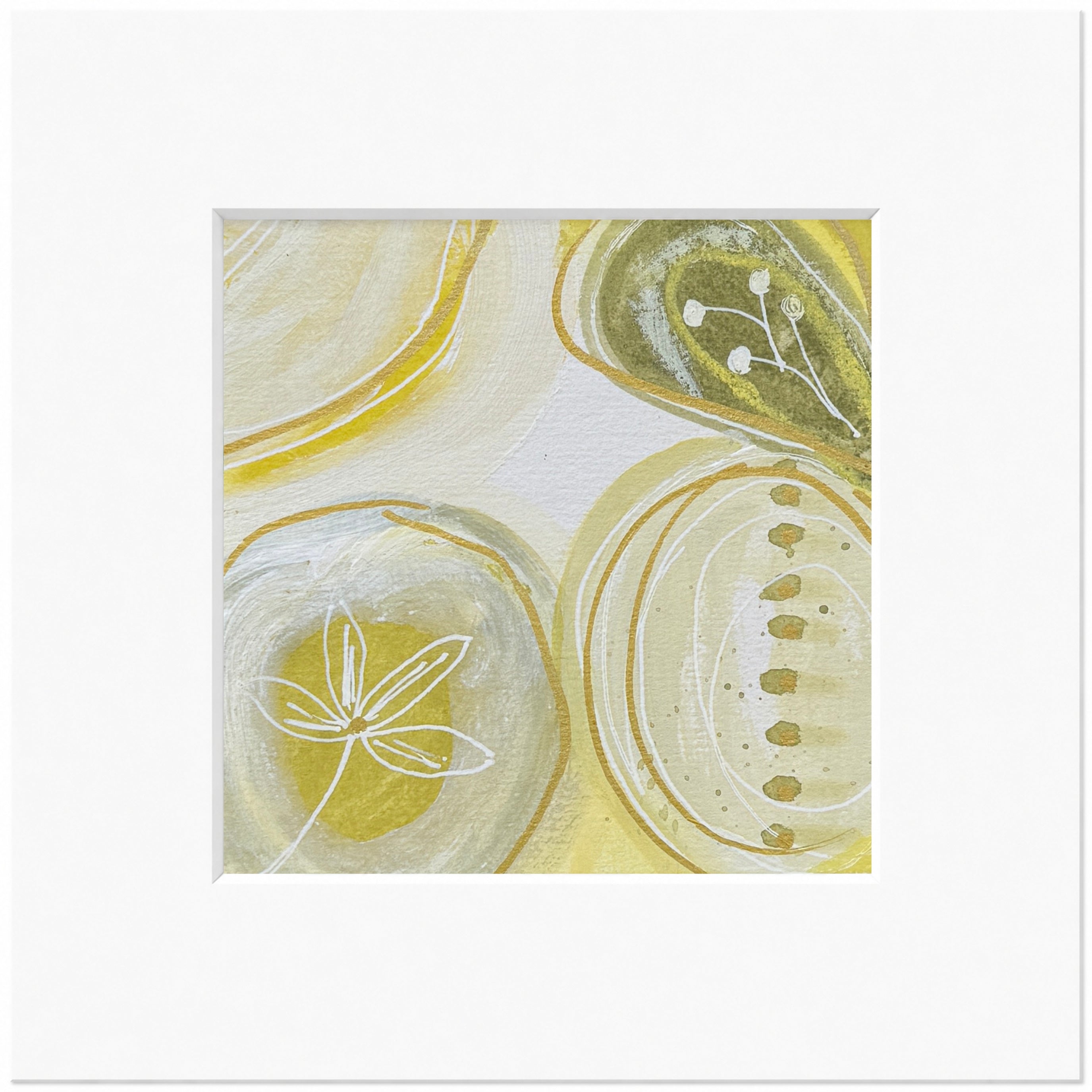 Sweet Lemon 1 - Original Painting Mixed media 20x20 cm